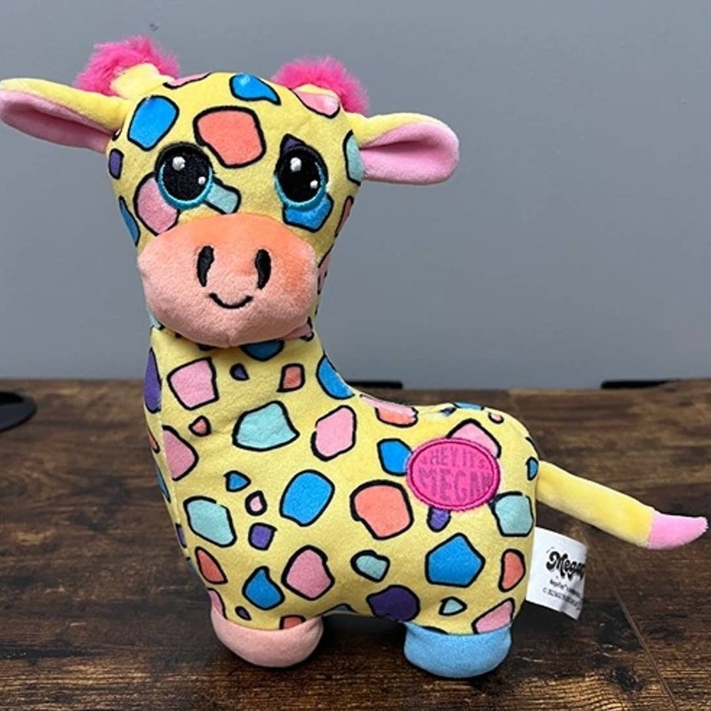 Hey‎ Its Megan MeganPlays Giraffe Plush Yellow Multi Color Spotted  Toy
